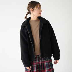 ﾓﾘﾉｶﾞｯｺｳ ハイネック ボアジャケット (ボアブラック)｜mg-bj01-bk 12枚目の画像