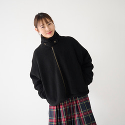 ﾓﾘﾉｶﾞｯｺｳ ハイネック ボアジャケット (ボアブラック)｜mg-bj01-bk 11枚目の画像