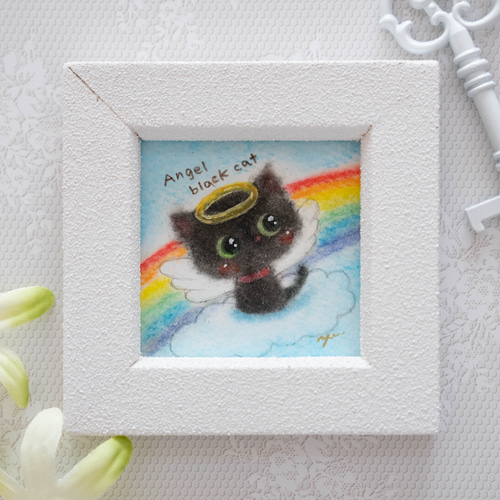 絵画。原画【黒猫ちゃんは昼寝をしている】 76cb157f507906ce118c44b0e25f57