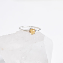 モスアゲートの一粒シルバーリング シンプル シルバーリング 天然石