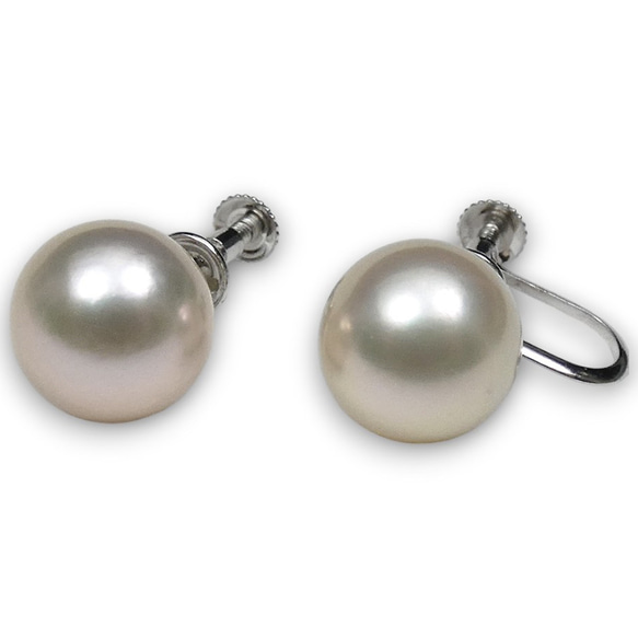 アコヤ本真珠イヤリング 14金ホワイトゴールド 約10ﾐﾘ 奇跡（幻）の  