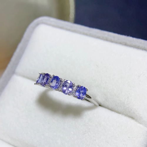 ☆quail ☆18YG天然タンザナイトリング 新品天然タンザナイトリング