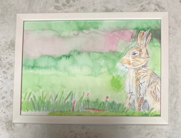 草の中のうさぎ 絵画 artist tomo 通販 18412545｜Creema(クリーマ)