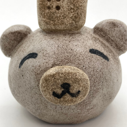 おうちクマのオブジェ 頭にお家をのせたかわいい熊さんの置物