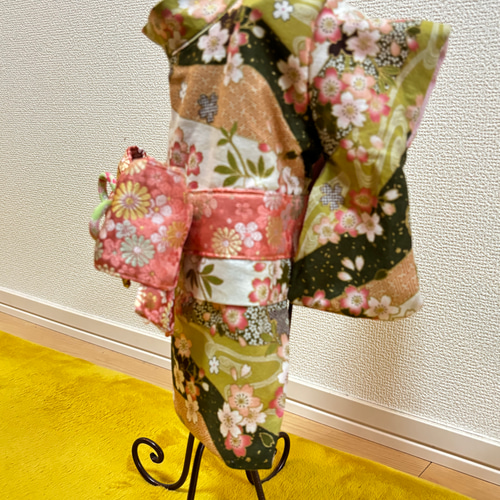 ★新作★完成品⭐︎犬服⭐︎犬用着物　女の子用 Sサイズ 桜 グリーン ☆新作犬服⭐︎犬用着物 女の子用 桜 グリーン ペット服