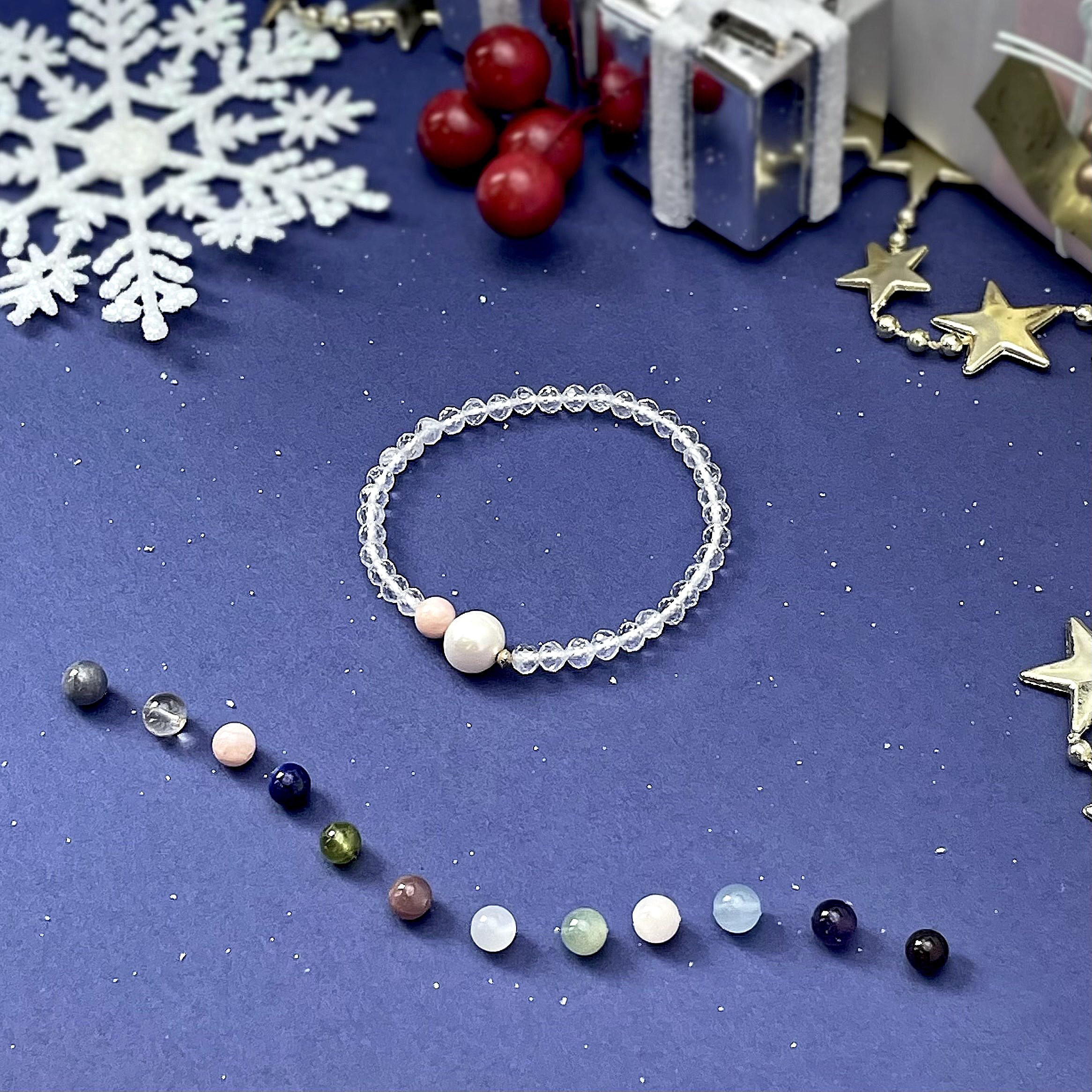 12石から選べる誕生石＊ K18パーツ 誕生石 水晶 天然石 ゴールド ブレスレット プレゼント ギフト