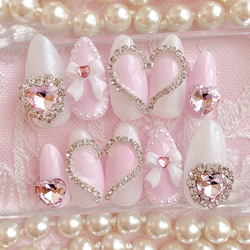 量産型 / ハート / ワンホン / 白ピンク / ゆめかわ / ネイル