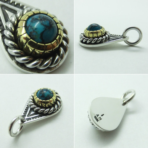 現品ハンドメイドターコイズトルコ石ペンダントシルバー925