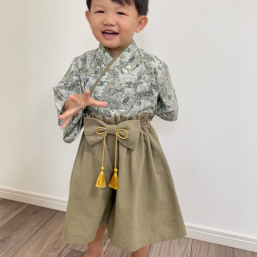 【即納品】ウィリアムモリス羽織袴 100〜110cm ウィリアムモリス羽織袴 七五三（羽織袴 七五三 ベビー袴 端午の