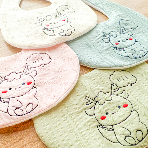 ベルくんスタイ ＊ - ちょここ刺繍どうぶつシリーズ -_______名入れ