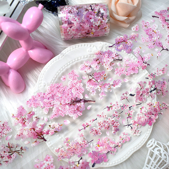海外作家 五宝文創 樱花点点 マスキングテープ PET テープ 桜 花 海外作家 五宝文創 樱花点点 マスキングテープ PET テープ 桜 花