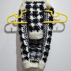 犬服♪千鳥格子セーター エル・ウエーブオリジナル(小型犬SS～Sサイズ) 2枚目の画像