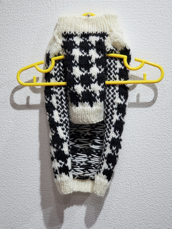 犬服♪千鳥格子セーター エル・ウエーブオリジナル(小型犬SS～Sサイズ) 2枚目の画像