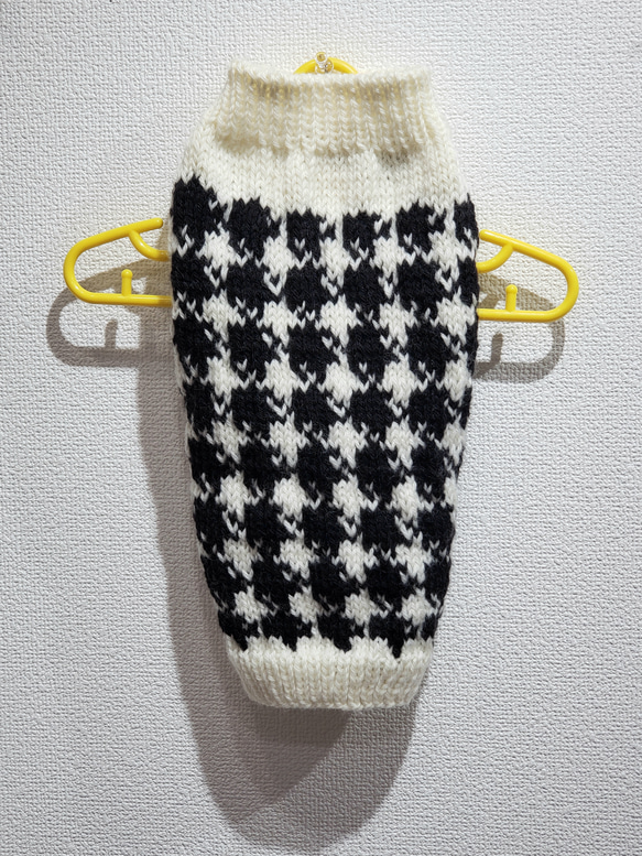 犬服♪千鳥格子セーター エル・ウエーブオリジナル(小型犬SS～Sサイズ) 1枚目の画像