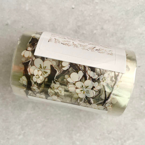 海外作家 五宝文創 マスキングテープ コラージュ素材 白 梅 花 PET