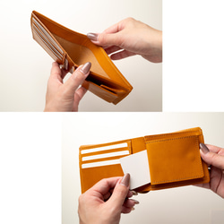 送料無料 二つ折り財布 【 Sジーンズ 】 本革 栃木レザー ウォレット 贈り物 ギフト HM03K 7枚目の画像