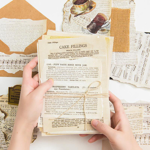 古書シリーズ レトロ 素材紙 コラージュ素材 英字 英語 デザイン