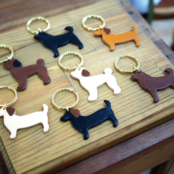 【MAGU】一点物の革製品　犬32犬種コンプリートSET キーホルダー 犬型キーホルダー いぬ型 本革 02301 キーリング bristlegrass