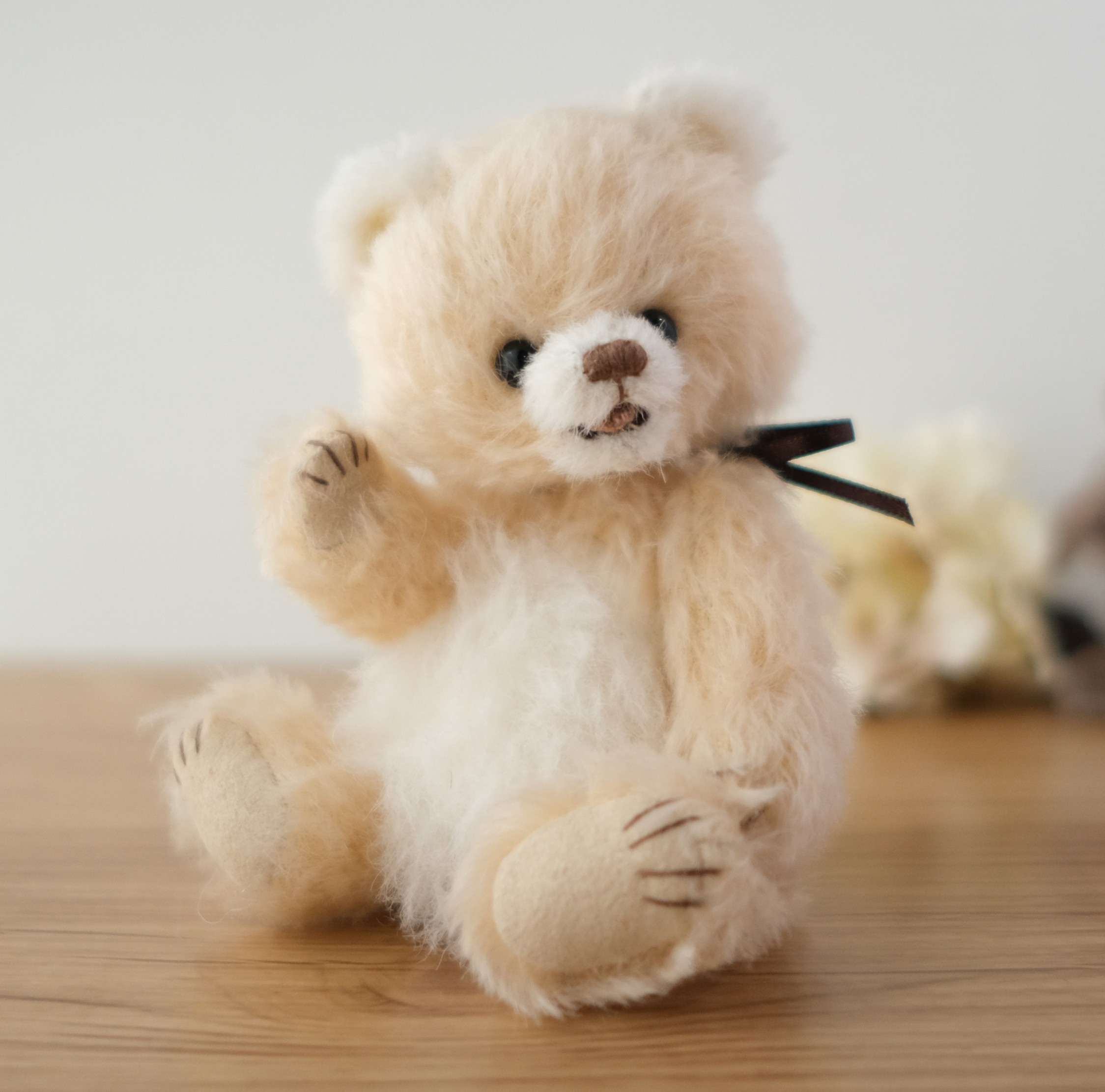 50%OFF * モフモフ ୨୧ bear 優しい vintage クリーム色の * クマさん ぬいぐるみ