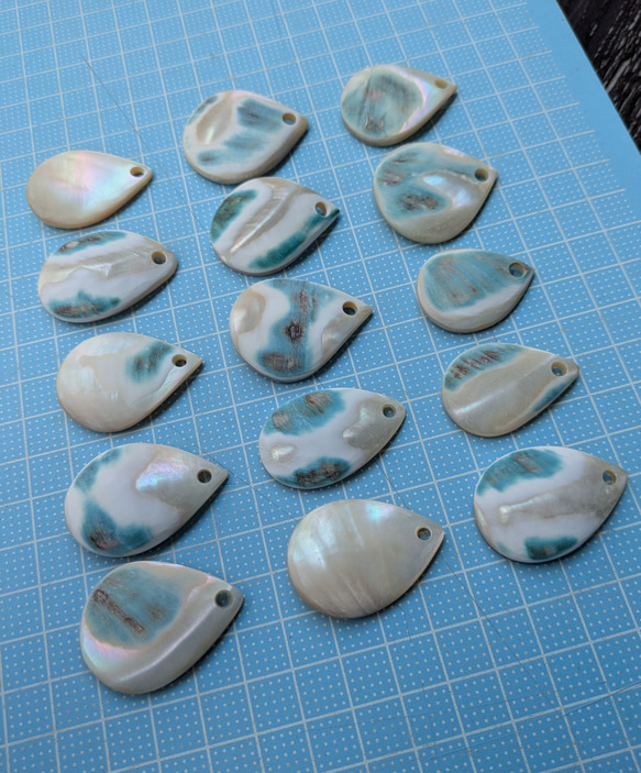 夜光貝磨きアクセサリー作りキット ✳【 しずく 】 9枚目の画像