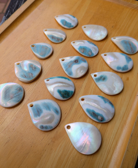 夜光貝磨きアクセサリー作りキット ✳【 しずく 】 3枚目の画像