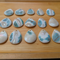 夜光貝磨きアクセサリー作りキット ✳【 しずく 】 5枚目の画像