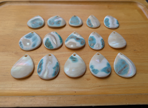 夜光貝磨きアクセサリー作りキット ✳【 しずく 】 5枚目の画像