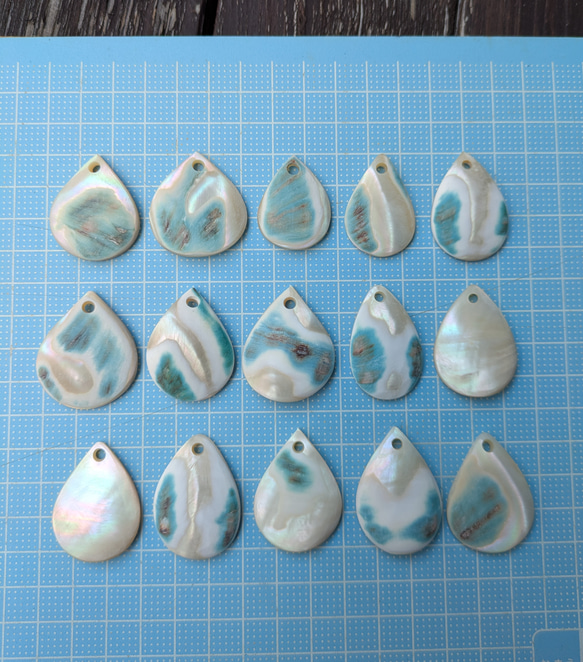 夜光貝磨きアクセサリー作りキット ✳【 しずく 】 2枚目の画像