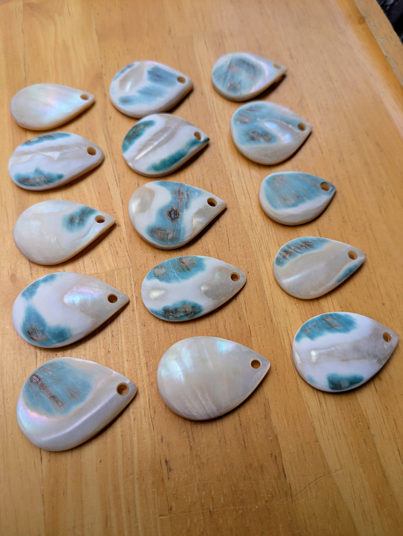 夜光貝磨きアクセサリー作りキット ✳【 しずく 】 6枚目の画像