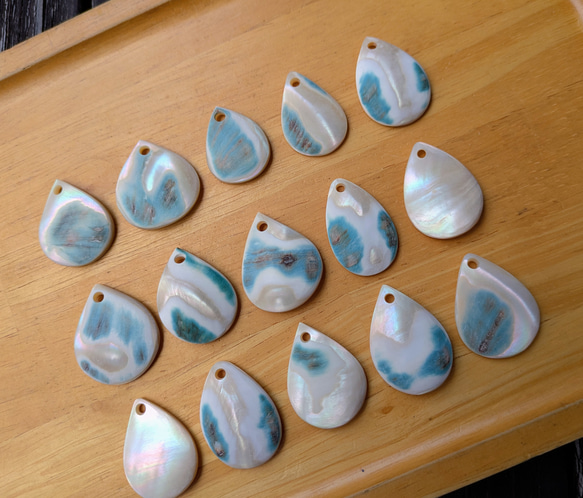 夜光貝磨きアクセサリー作りキット ✳【 しずく 】 4枚目の画像