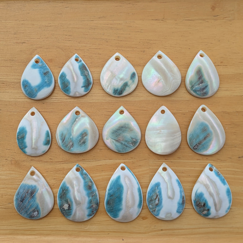 夜光貝磨きアクセサリー作りキット ✳【 しずく 】 キット 夜光貝