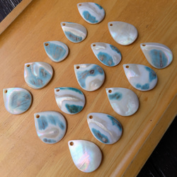 夜光貝磨きアクセサリー作りキット ✳【 しずく 】 7枚目の画像