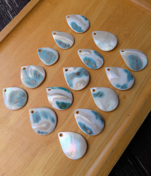 夜光貝磨きアクセサリー作りキット ✳【 しずく 】 7枚目の画像