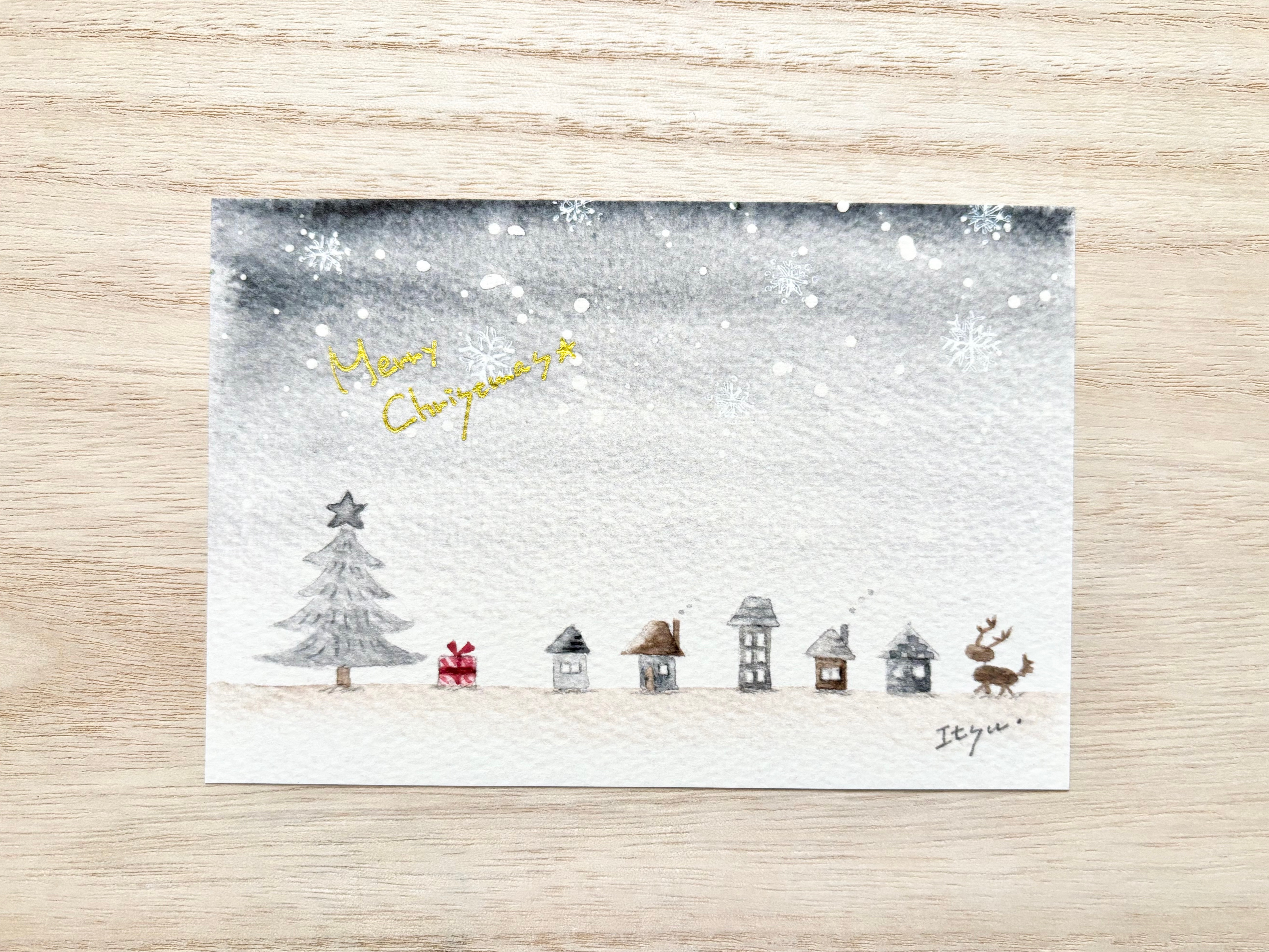 水彩画「クリスマス人形」 レトロな小さなサンタ クリスマス水彩画のあらゆる目的のための