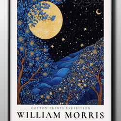 15331□ポスター アート 絵画『ウィリアム・モリス 月夜の青い森