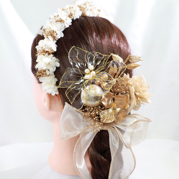 成人式 髪飾り 卒業式 ウェディング アメリカンフラワーC925【5パーツ