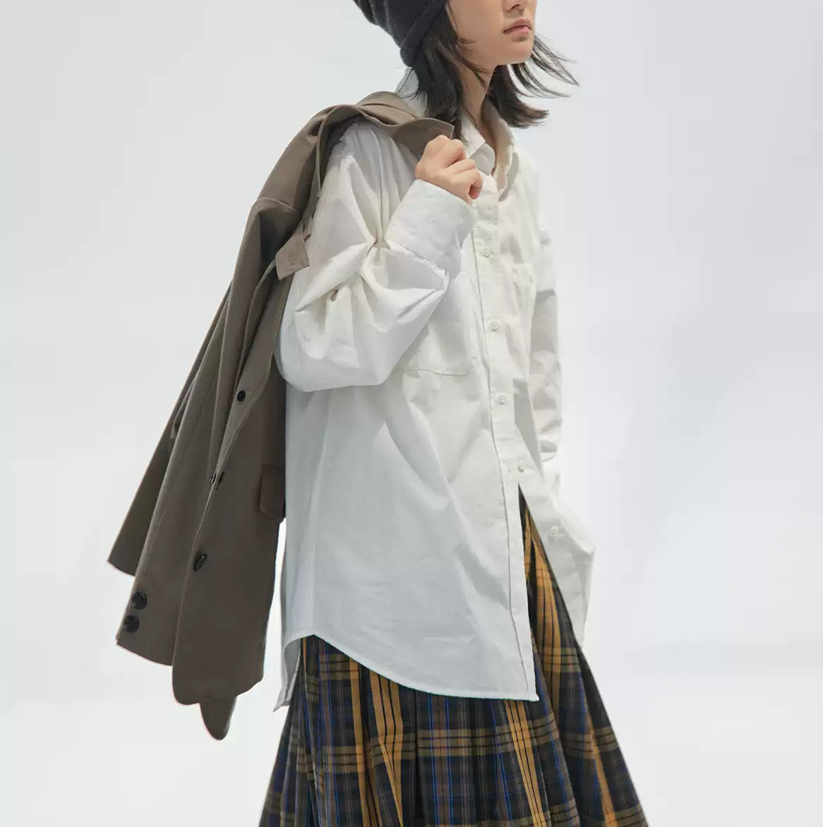 着回し自由でオールシーズン頼れる♪ボタンダウンカラーシャツ ホワイト