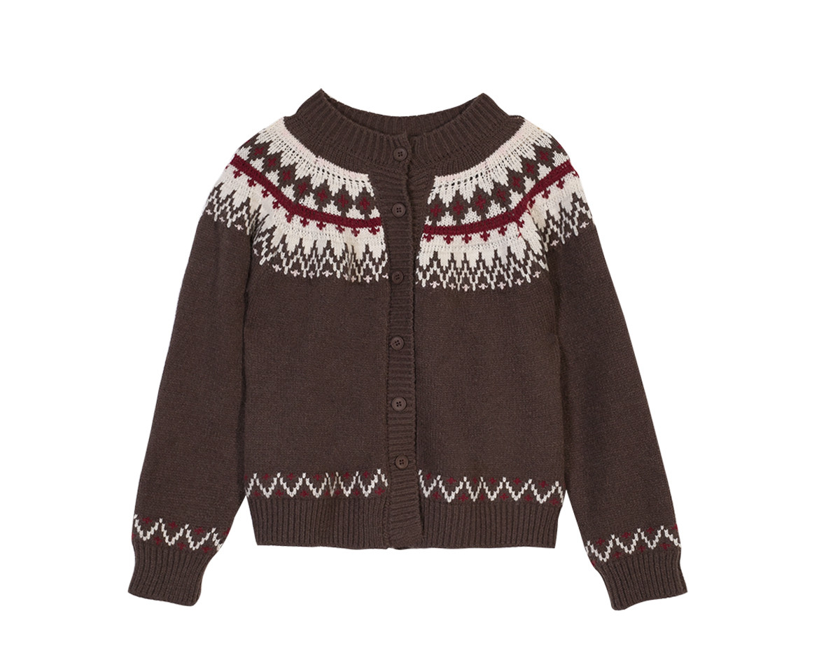 秋冬 ジャカードセーター ニット 保温コート ショートカーディガン、レディース