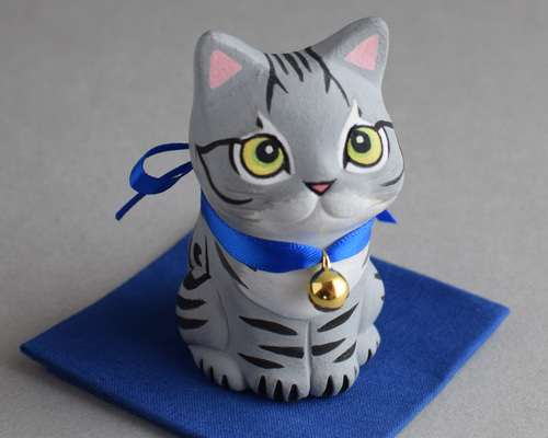 お座り猫(アメリカンショートヘア)【受注制作】 その他置物 城南窯