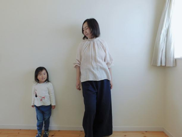 厚手コットンであったか☆両面起毛コットンツイルのワイドパンツ・グレー 13枚目の画像