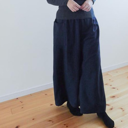 厚手コットンであったか☆両面起毛コットンツイルのワイドパンツ・グレー 12枚目の画像