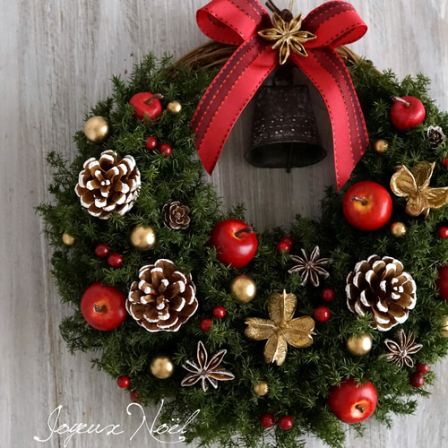 クリスマス・リース（16）～Joyeux Noël～ 29cm アートフラワー AJU 