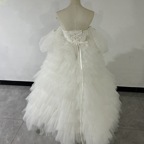 3waysもこもこウエディングドレス バックリボン ボリュームドレス