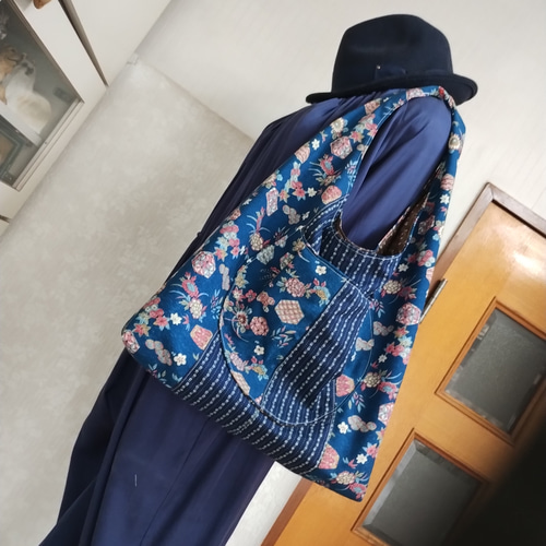 和洋折衷 名古屋帯リメイク 2wayショルダーバッグ ハンドバッグ