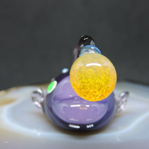 【新品☆未使用】銀被せ宙吹きガラスアート 置物 ガラスの空想造形・電球アンコウ その他置物 硝子細工屋 通販