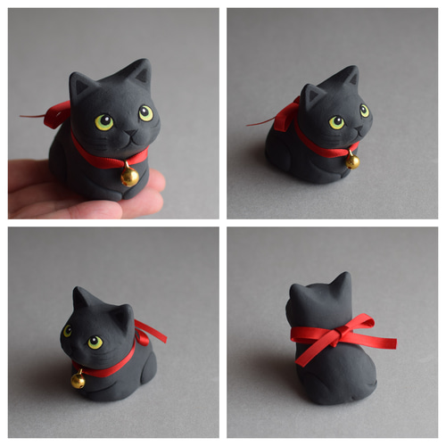 香箱座り猫(黒猫)【受注制作】 その他置物 城南窯 通販 18414517