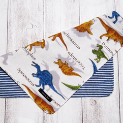 大人のガーゼハンカチ☆恐竜とシルエット（24㎝×24㎝） 3枚目の画像