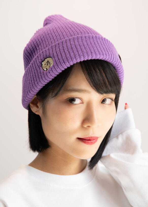 Acne Studios グレー ニット帽 ムーミン刺繍 Acne Studios グレー ニット帽 ムーミン刺繍