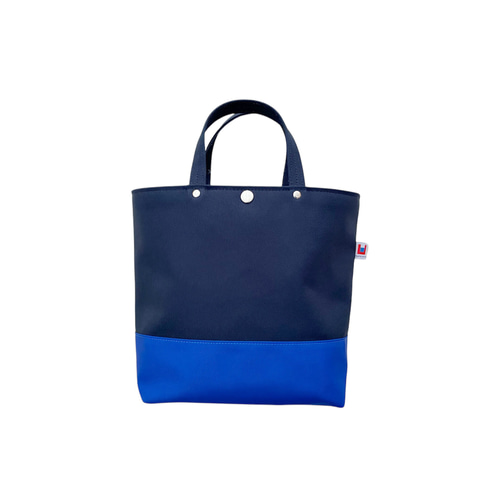 6号帆布手持ちトートM ネイビー×ブルー トートバッグ ueyama canvas
