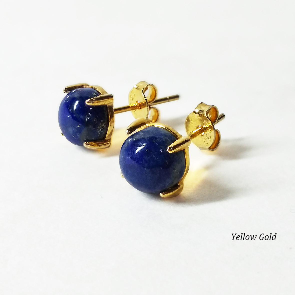 美しい瑠璃色。 大粒(6mm) ラピスラズリのピアス　　[送料無料]